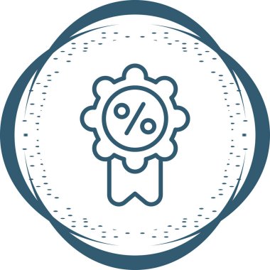 Rozet Yüzdesi simgesi ana hatları vektörü 