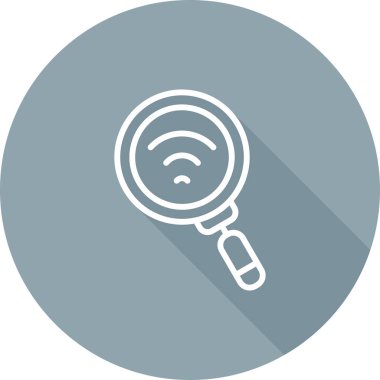 Kablosuz ağ analizcisi araması. Web simgesi basit illüstrasyon