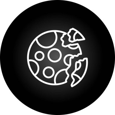  Yok edilen gezegen web simgesi vektör çizimi 