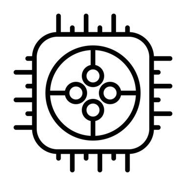 İşlemci Web simgesi vektör illüstrasyonu 