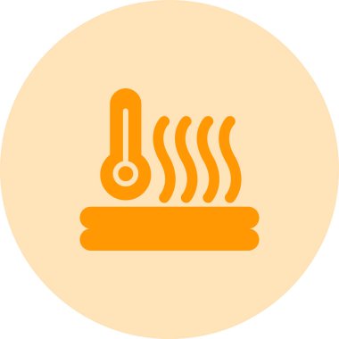 Isı vektör simgesi. Termal sıcak koku sembolü. Ateş dumanı simgesi