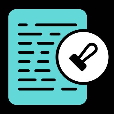 Belge İzni Web simgesi vektör illüstrasyonu