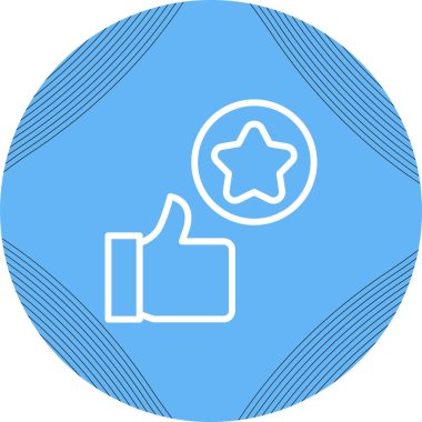 Yıldız simgesi ile başparmağınızı kaldırın, vektör çizimi, sembol gibi 