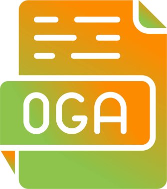 OGA dosya biçimi simgesi, vektör illüstrasyonu 