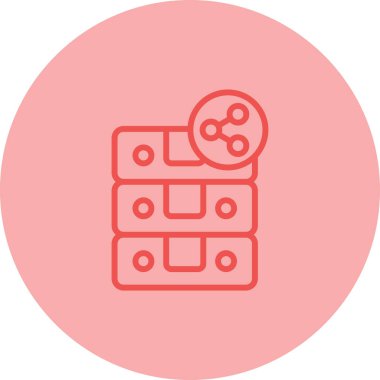 sunucu paylaşım simgesi, vektör illüstrasyonu