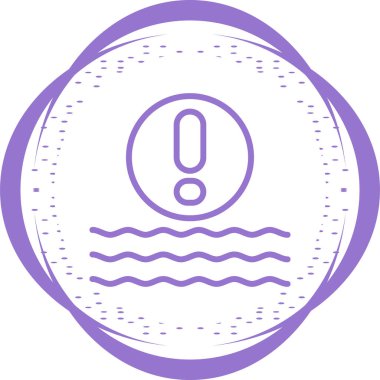 Ünlem işareti olan dalgalar. Web simgesi basit illüstrasyon