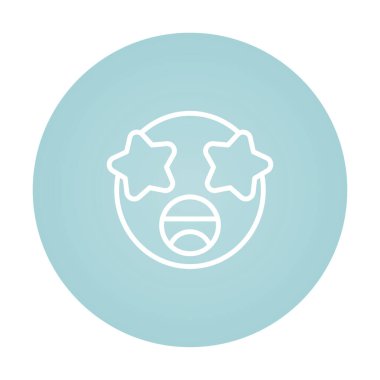 Mavi arka planda parlak gözlü emoji