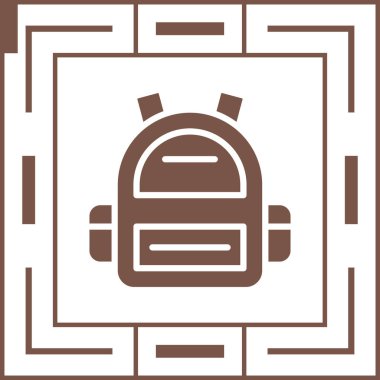 sırt çantası simgesi web basit illüstrasyon