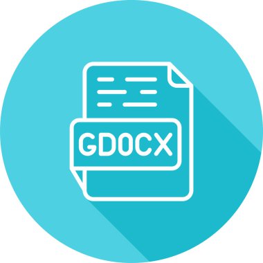 Gdocx dosya simgesi, belge simgesi, vektör illüstrasyonu 