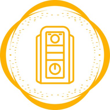 İşlemci kulesi. Web simgesi basit illüstrasyon