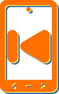 akıllı telefon oynatıcı simgesi, vektör illüstrasyonu basit tasarım