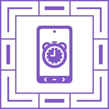 Alarm saat simgesine sahip akıllı telefon