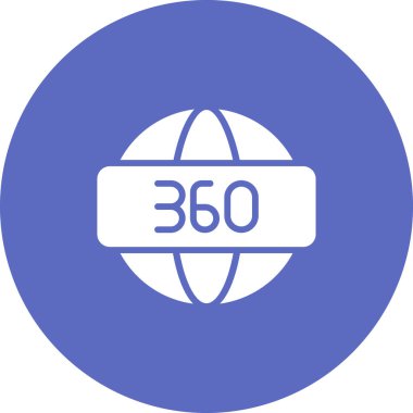 360 Derece sembolü, ağ simgesi, vektör illüstrasyonu 