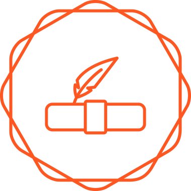 Tüy kalem. Web simgesi basit illüstrasyon