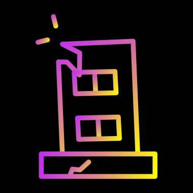 Tesis Hasar simgesi, vektör illüstrasyonu 