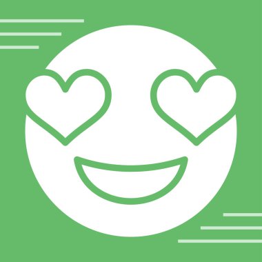 Aşk Emoji simgesi, vektör illüstrasyonu basit tasarım