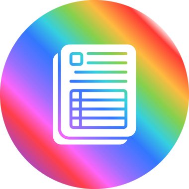 Hesap tablosu simgesi, basit vektör illüstrasyonu