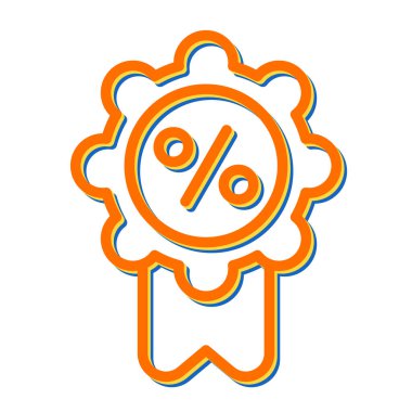 Rozet Yüzdesi simgesi ana hatları vektörü 