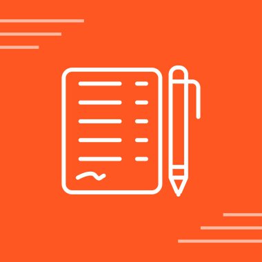 Belge İmzalı Web simgesi vektör illüstrasyonu