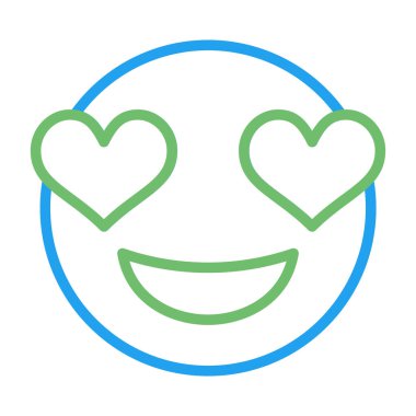 Aşk Emoji simgesi, vektör illüstrasyonu basit tasarım
