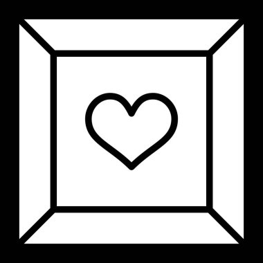  Romantik Mücevher Kutusu ikonu vektör illüstrasyonu