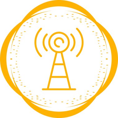 anten sinyal kulesi simgesi, vektör illüstrasyonu 