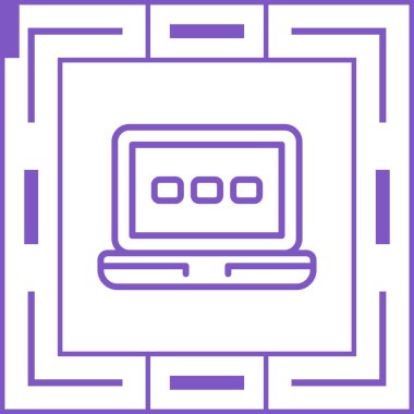 dizüstü bilgisayar simgesi, vektör illüstrasyonu basit tasarım