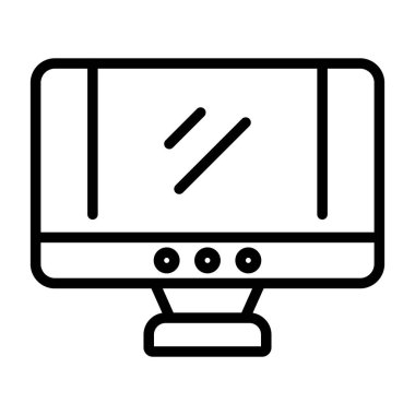 Lcd ekran simgesi, vektör illüstrasyonu basit tasarım