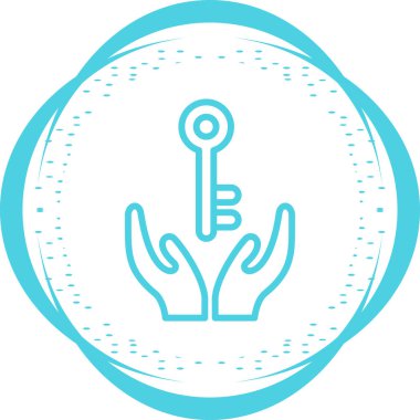 Anahtar simgesi olan ellerin vektör illüstrasyonu