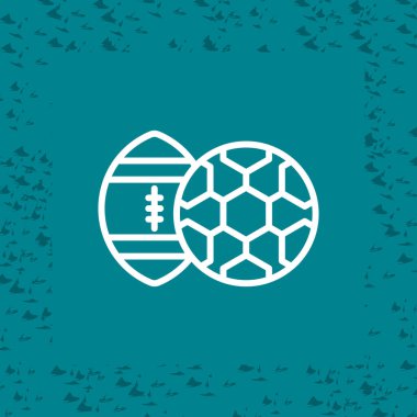 Ragbi ve futbol toplarının vektör çizimi 