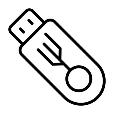 usb flash disk simgesinin vektör çizimi 