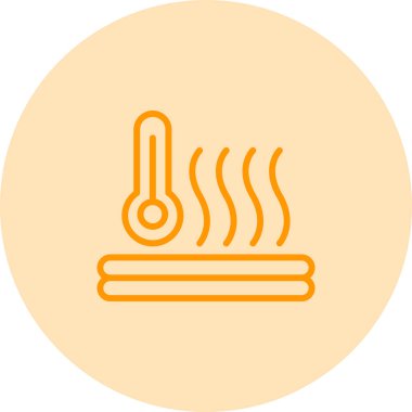 Isı vektör simgesi. Termal sıcak koku sembolü. Ateş dumanı simgesi