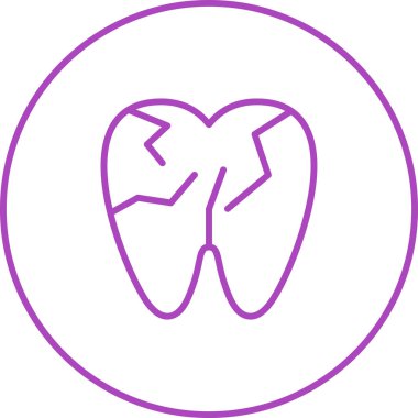 Çatlamış Diş, Diş Logosu şablonu, vektör çizimi 