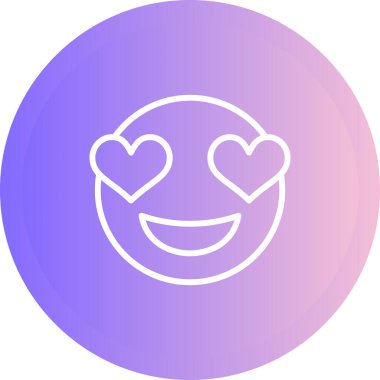 Aşk Emoji simgesi, vektör illüstrasyonu basit tasarım