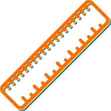 Düz cetvel simgesinin vektör çizimi 