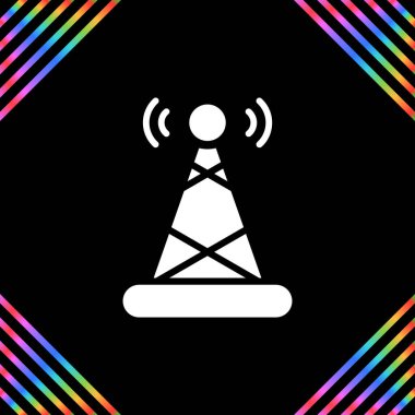 Bluetooth FM Verici. Web simgesi basit illüstrasyon