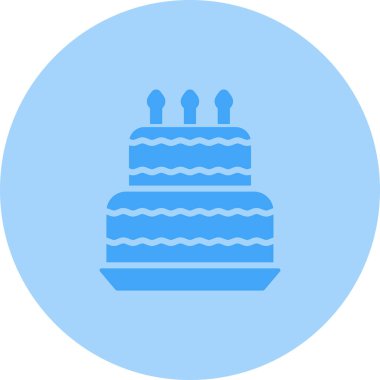 Doğum günü pastası simgesi, basit vektör illüstrasyonu 