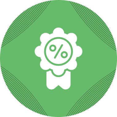 Rozet Yüzdesi simgesi ana hatları vektörü 