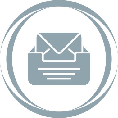 Zarf web simgesi içeren gelen kutusu, basit illüstrasyon