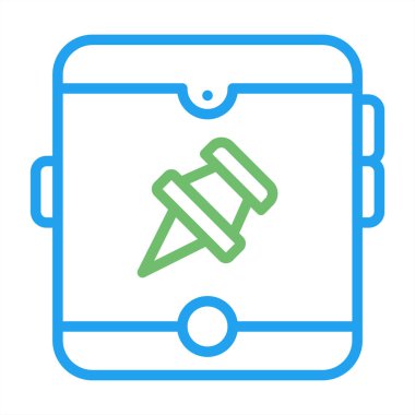 Tablet simgesi, sosyal medya, Instagram pin sembolü, vektör illüstrasyonlu raptiye 