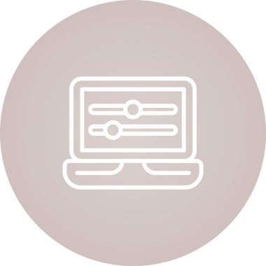 dizüstü bilgisayar simgesi, vektör illüstrasyonu basit tasarım