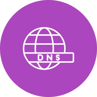 DNS Sunucu web simgesi, basit illüstrasyon