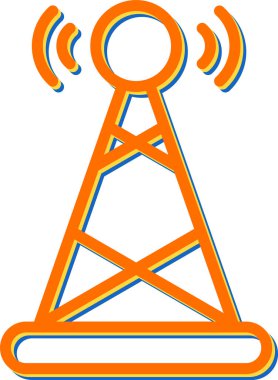 Bluetooth FM Verici. Web simgesi basit illüstrasyon