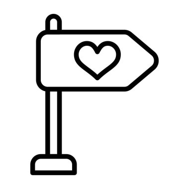 Aşk Yön 'ü. Web simgesi basit tasarım