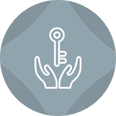 Anahtar simgesi olan ellerin vektör illüstrasyonu