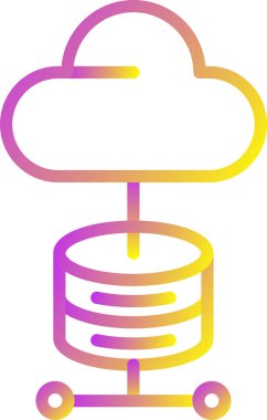 bulut hesaplama ağ simgesi, vektör illüstrasyonu           