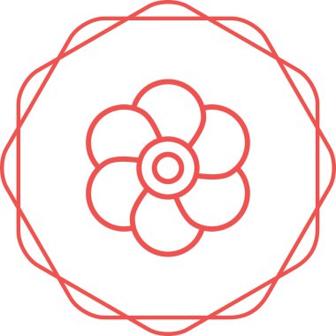 gelincik çiçek simgesi web basit illüstrasyon