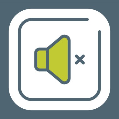 Cilt Dilsiz Kare Simgesi, Renkli Vektör İllüstrasyonu