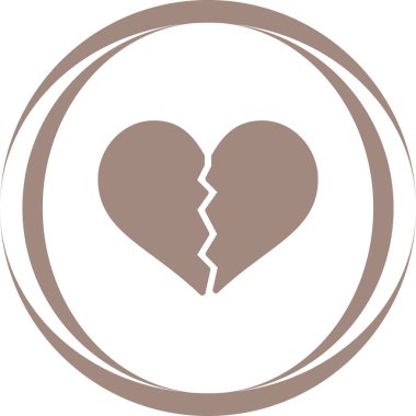 Kırık kalp ağı simgesi, vektör illüstrasyonu