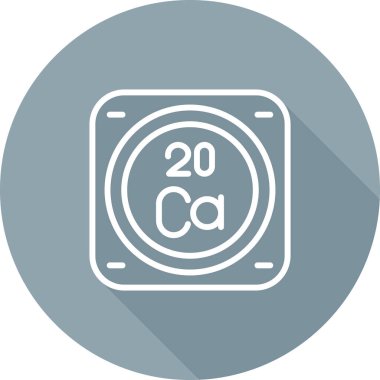 Ca, Kalsiyum element vektör simgesi, periyodik tablo elementi. Vektör çizimi. Beyaz arkaplanda izole